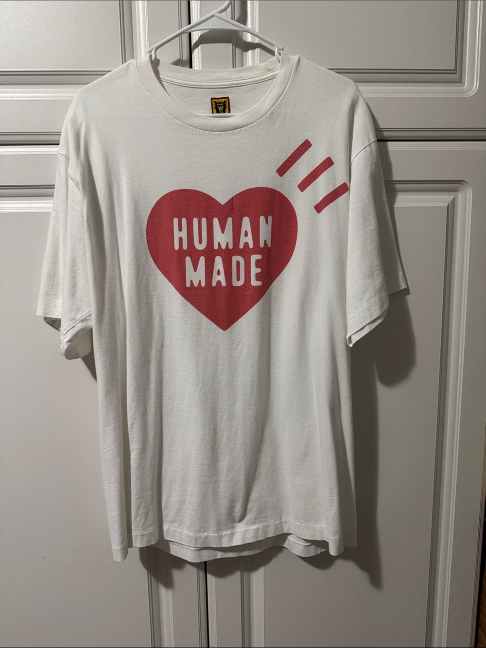 Human Made White Tee with Red Heart Graphic
